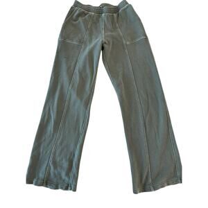 Aerie Wide Leg Green Athleisure Sweatpants Flawed